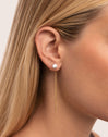 Falling Pearl Ohrringe aus Stahl mit 18-karätiger Goldbeschichtung