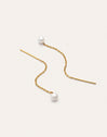 Falling Pearl Ohrringe aus Stahl mit 18-karätiger Goldbeschichtung