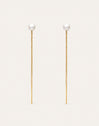 Falling Pearl Ohrringe aus Stahl mit 18-karätiger Goldbeschichtung