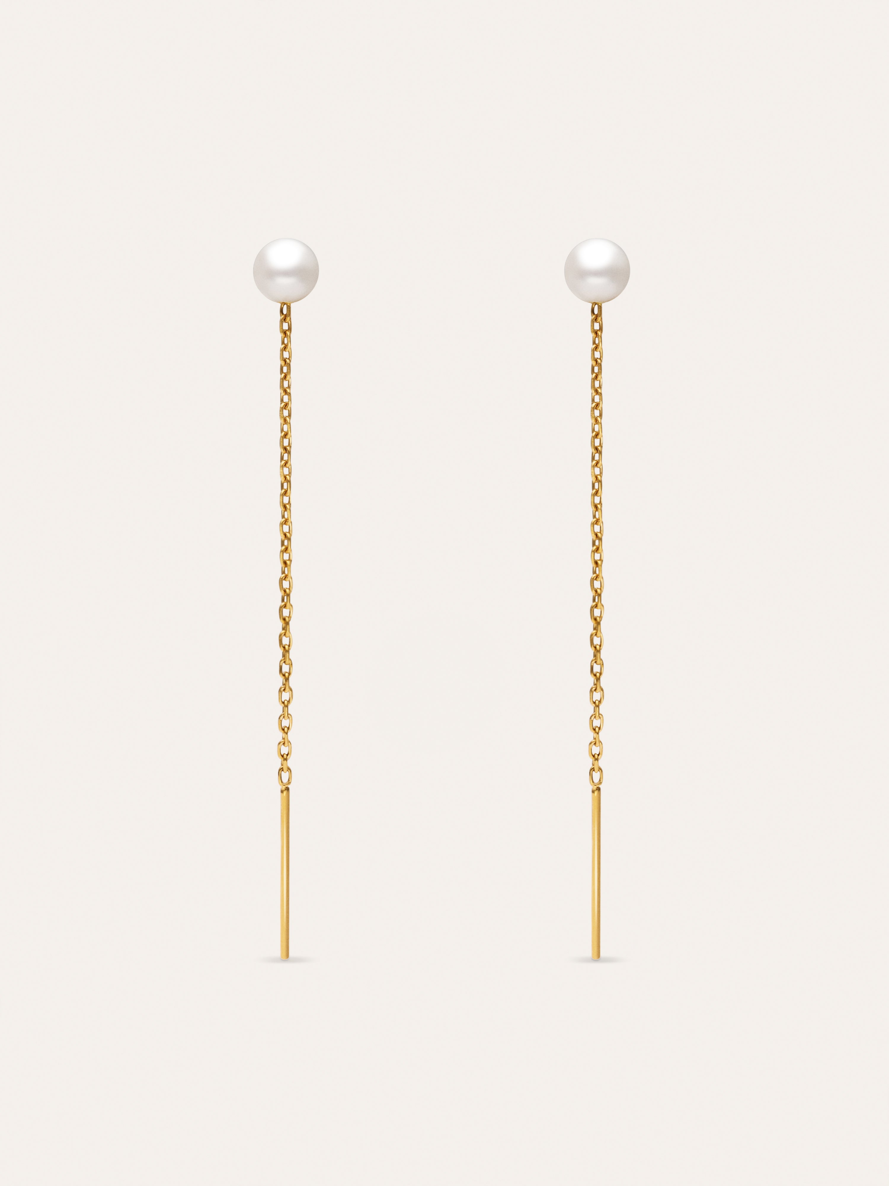Falling Pearl Ohrringe aus Stahl mit 18-karätiger Goldbeschichtung