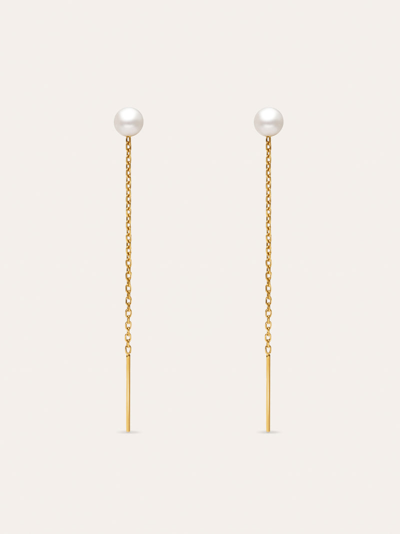 Falling Pearl Ohrringe aus Stahl mit 18-karätiger Goldbeschichtung