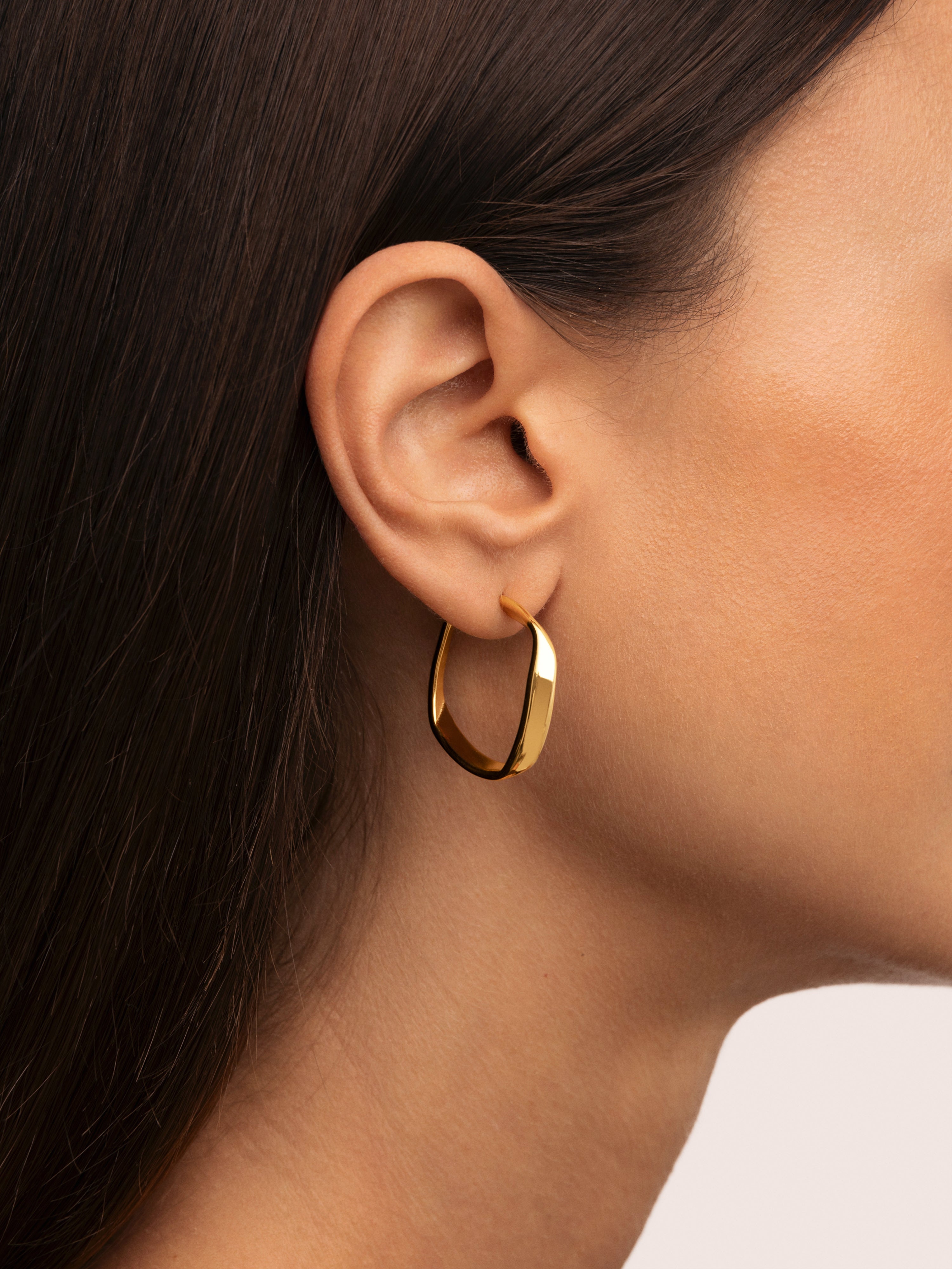 Pendientes Aro Forma Acero Baño Oro