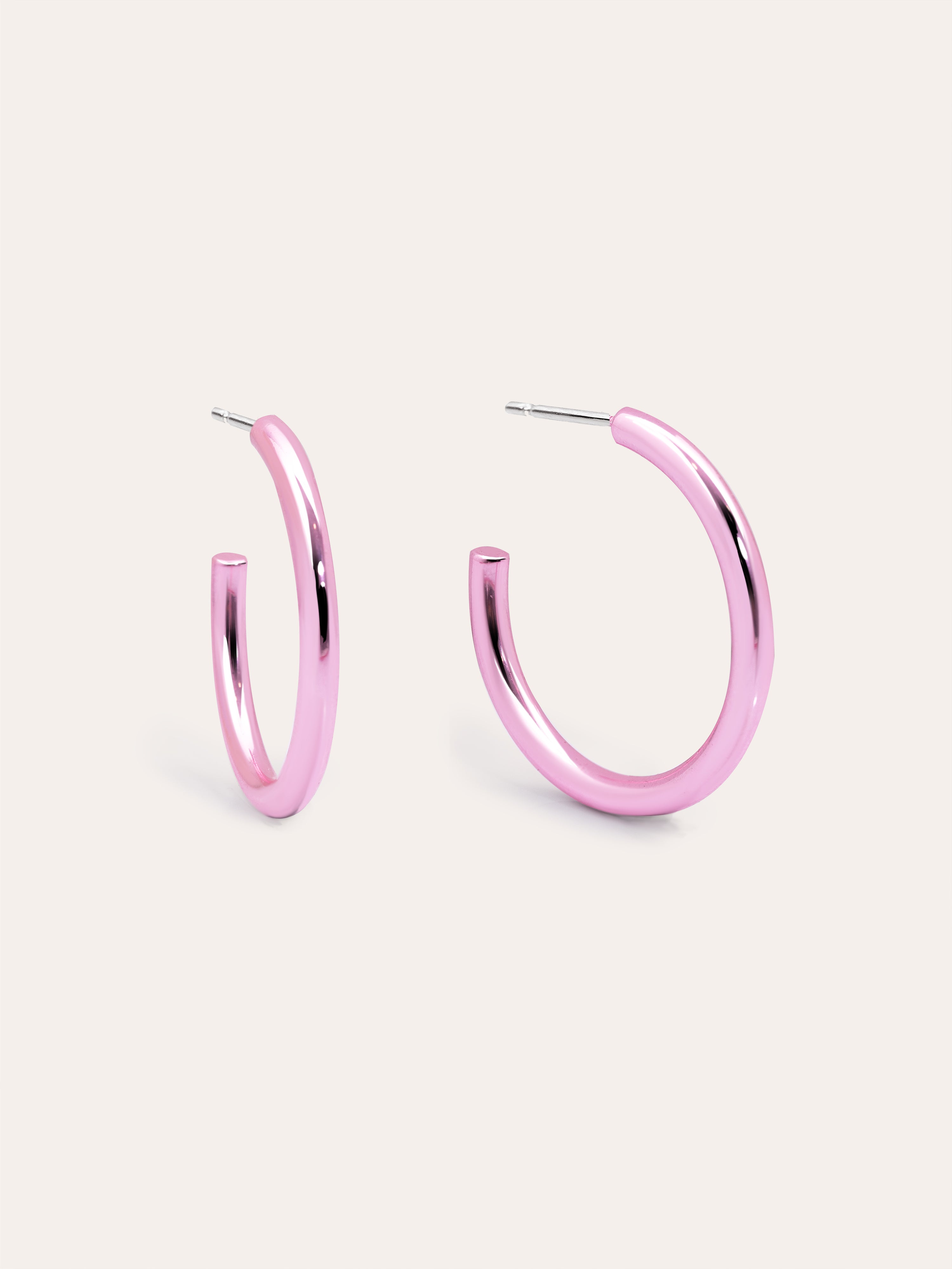 Pendientes Aro Funk Pink Acero