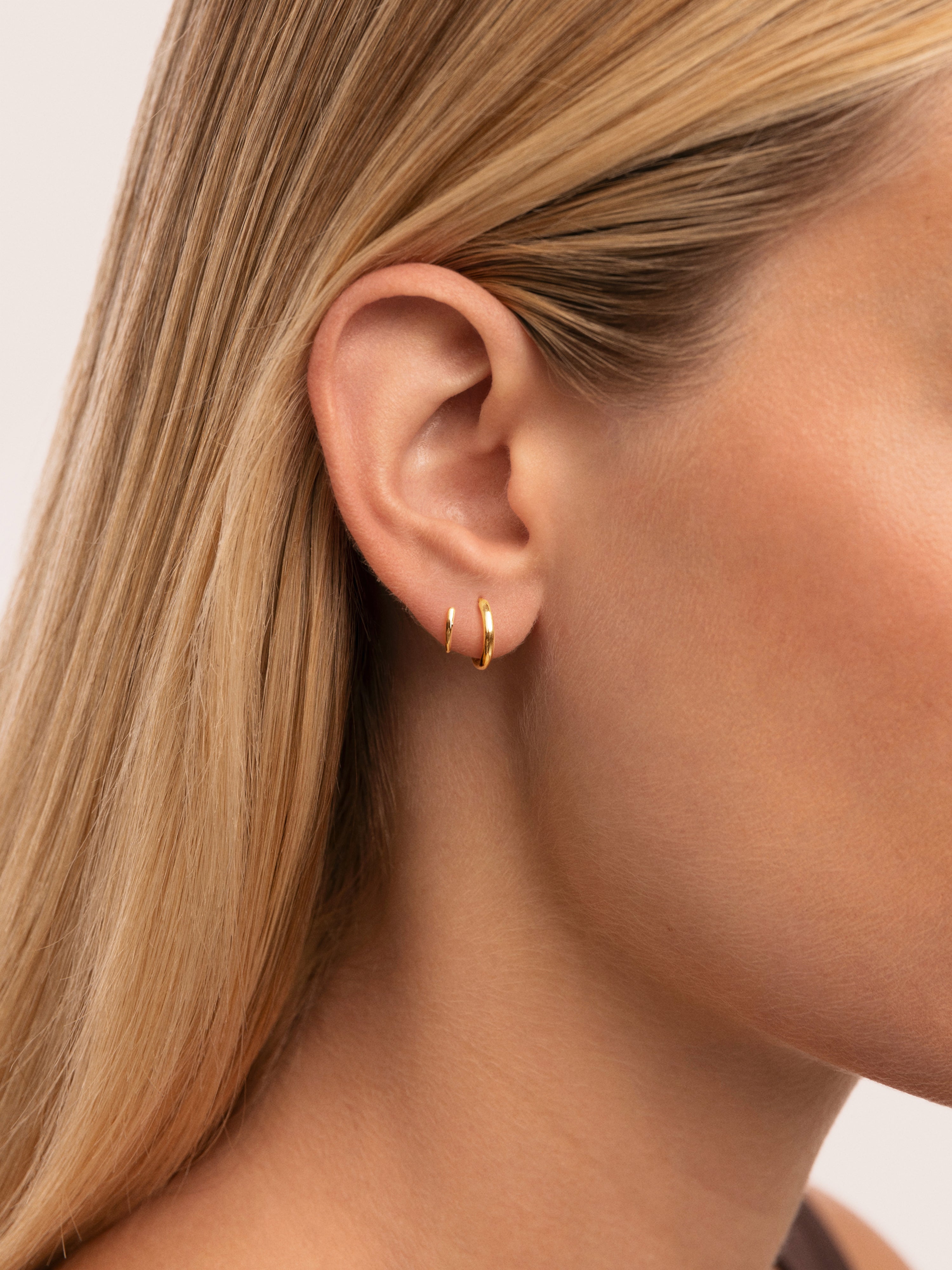 Pendientes Gota Spiral Acero Baño Oro