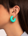 Pendientes Aro Gummy Turquesa Acero