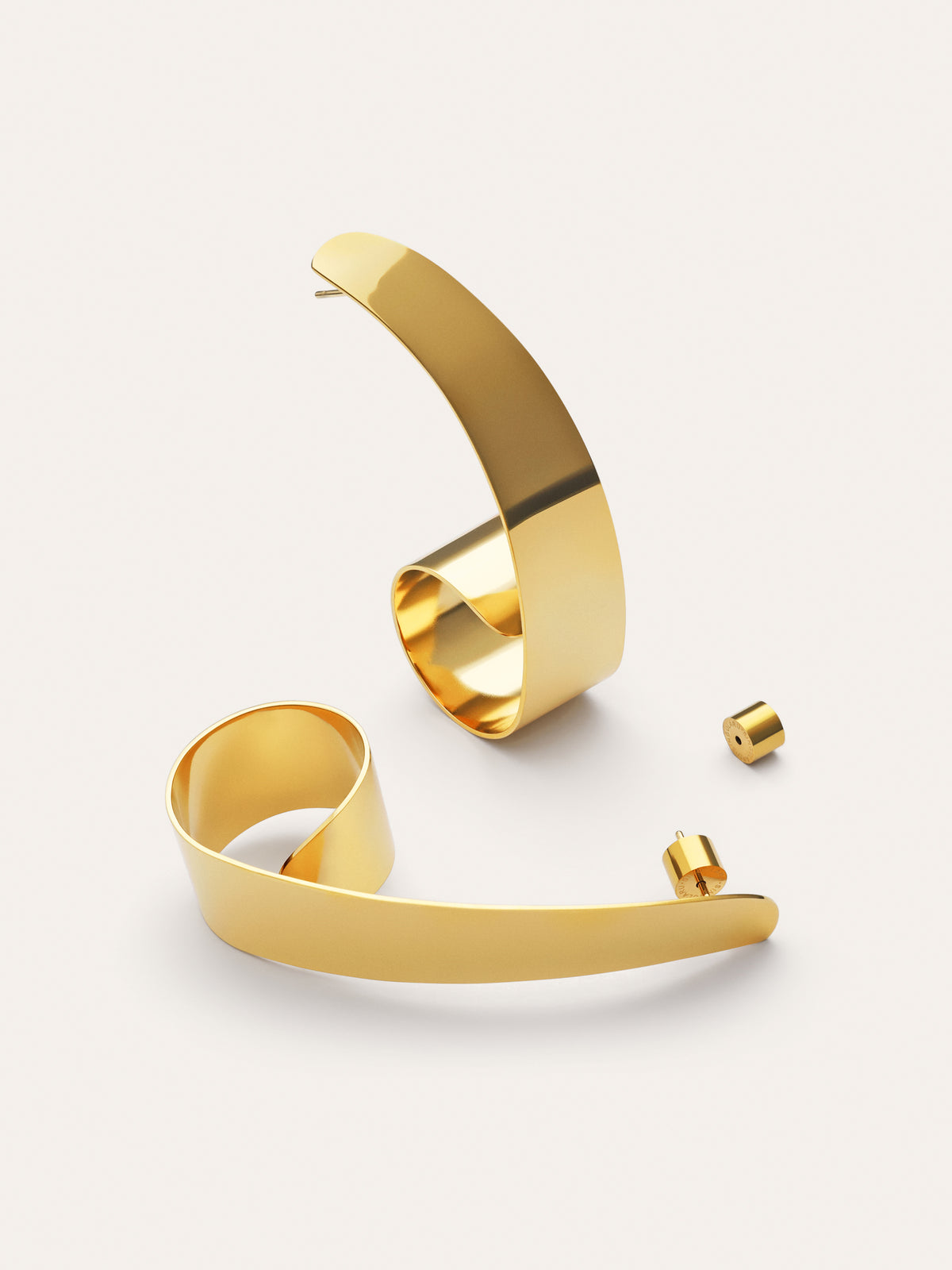 Imagen detalle de Long Shell Earrings Gold-Plated Steel