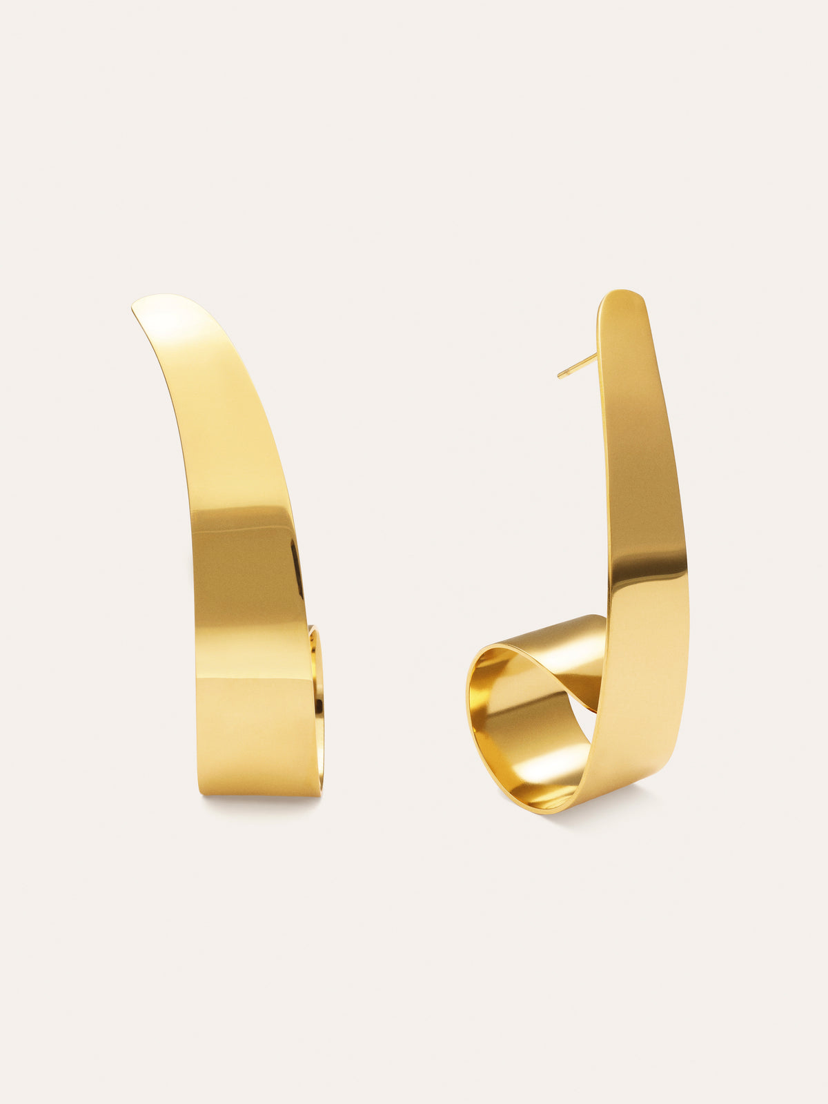 Long Shell Earrings Gold-Plated Steel