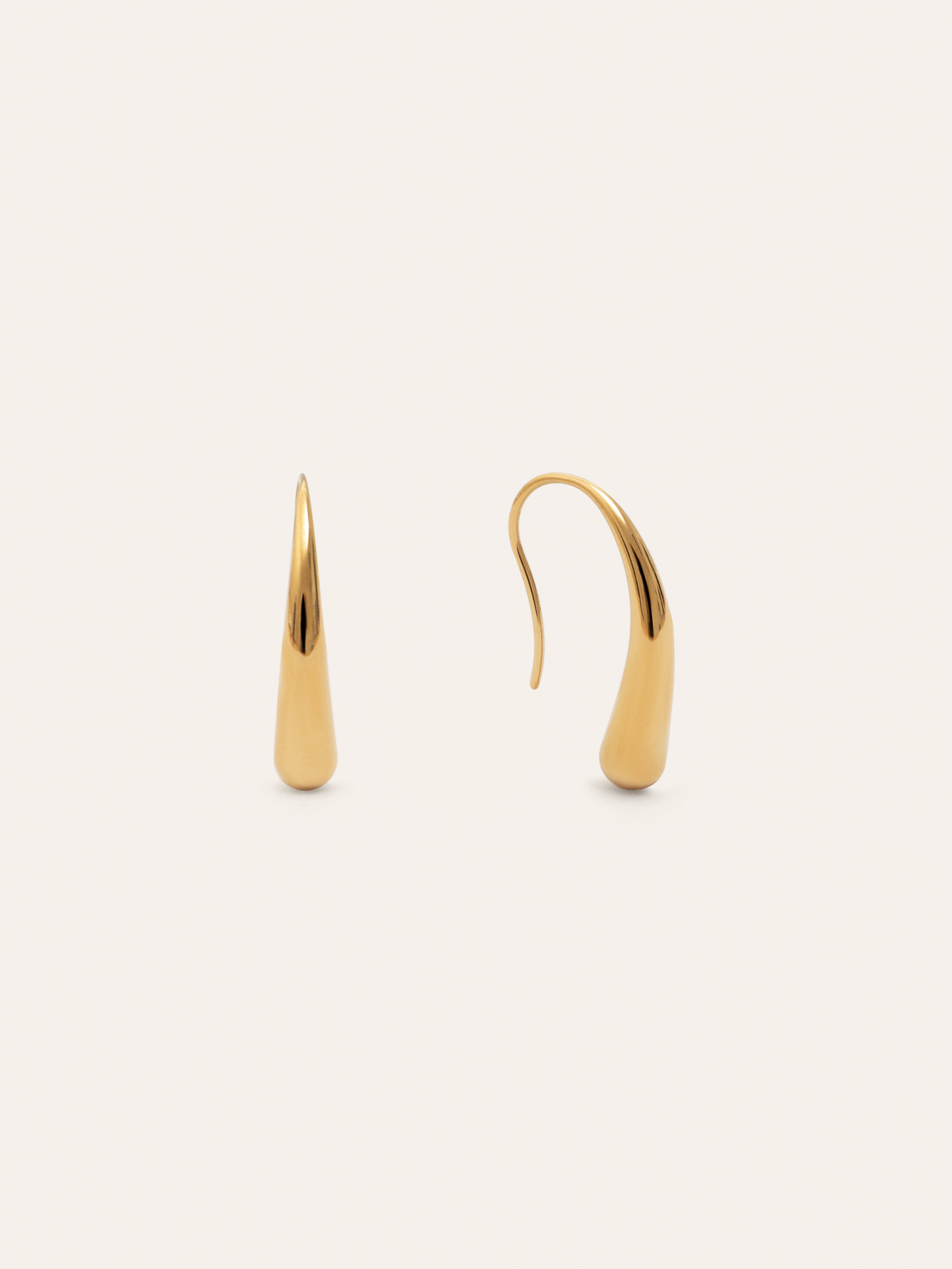 Pendientes Long Gota Acero Baño Oro