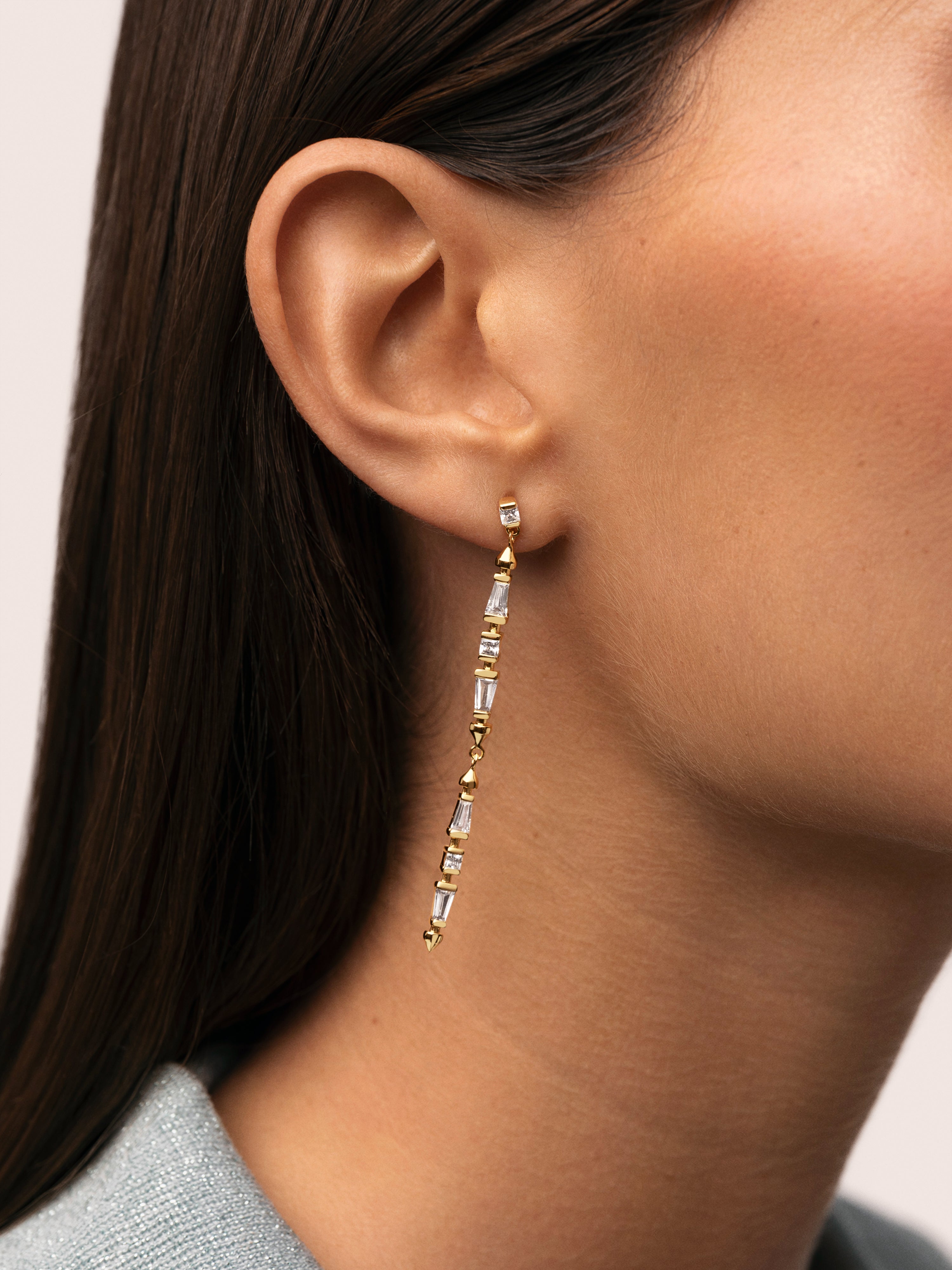 Pendientes Long Iris Baño Oro