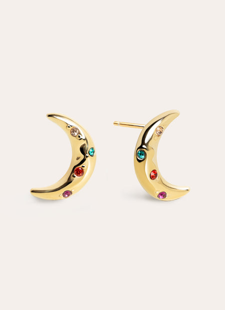 Luna Stainless Steel Gold Earrings