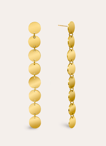 Mirror 8 Suns Stainless Steel Gold Earrings