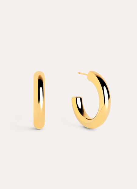 Mombasa Stainless Steel Gold Hoop Earrings