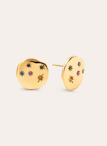 Nébula Stainless Steel Gold Earrings