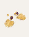Purple Catalina Stainless Steel Gold Earrings