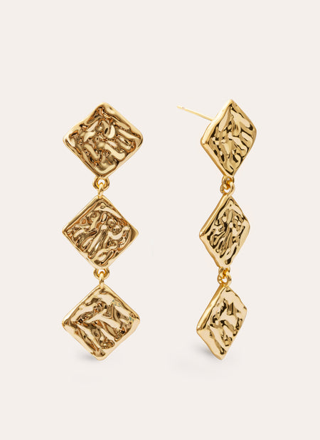 Rhomb Gold Earrings