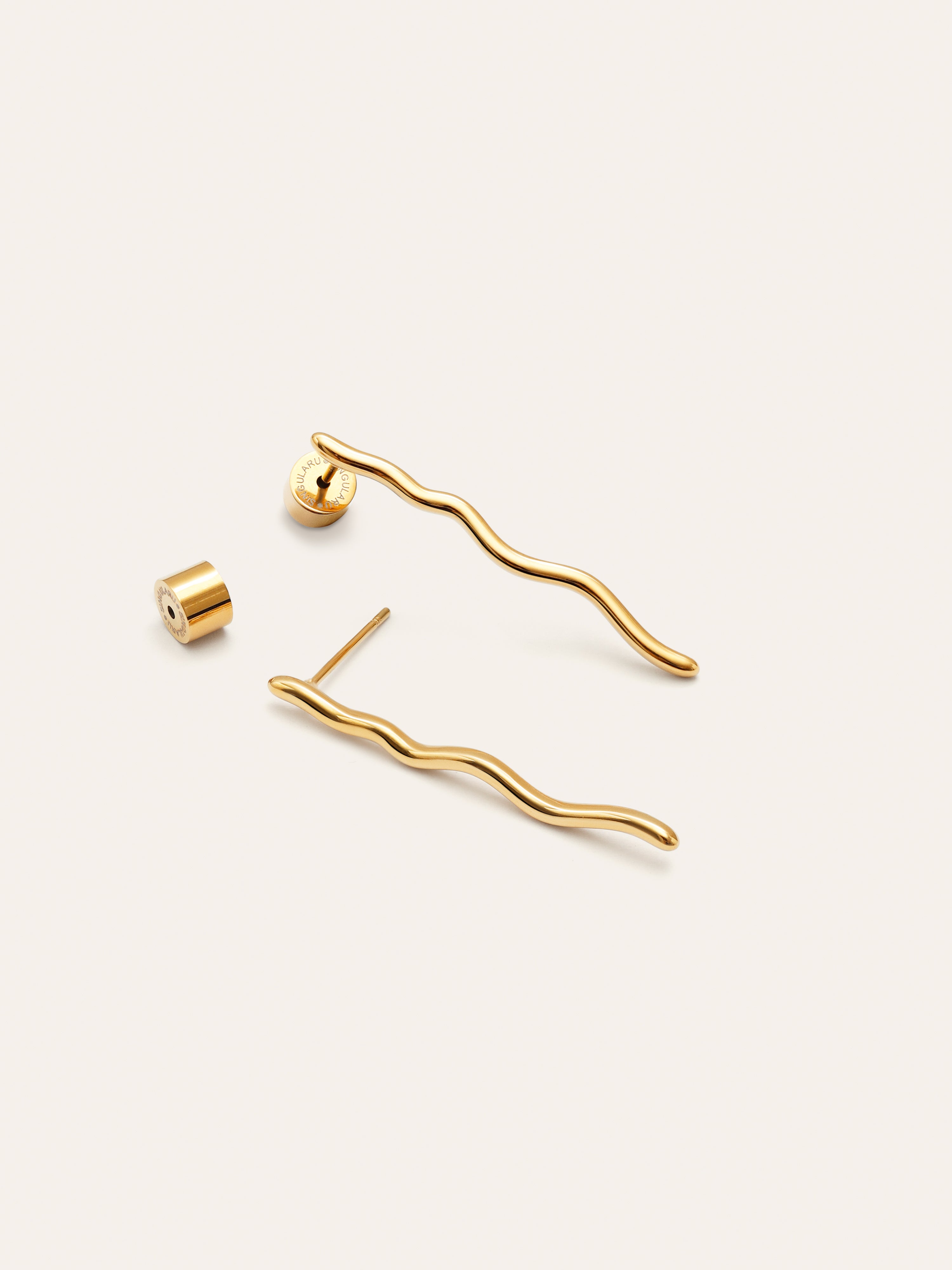 Pendientes Serpiente Acero Baño Oro