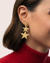Pendientes Shinning Stars Acero Baño Oro