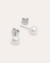 Pendientes Single Pearl Plata