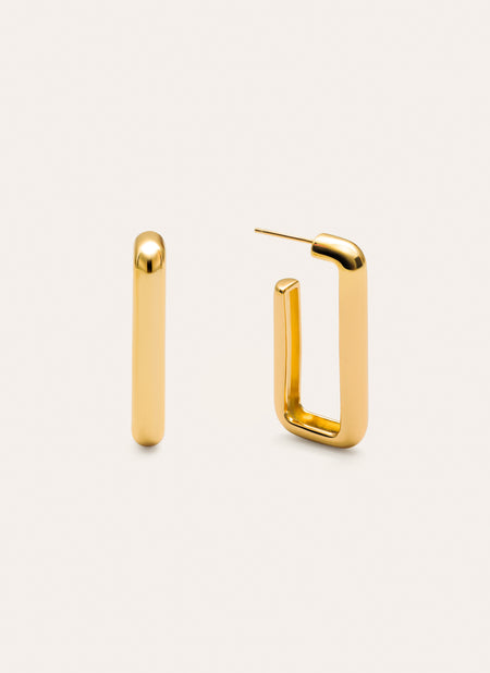 Single Pipe Gold Earrings 