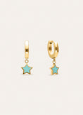 Boucles D’oreilles Créoles Star Sky Acier Plaqué Or