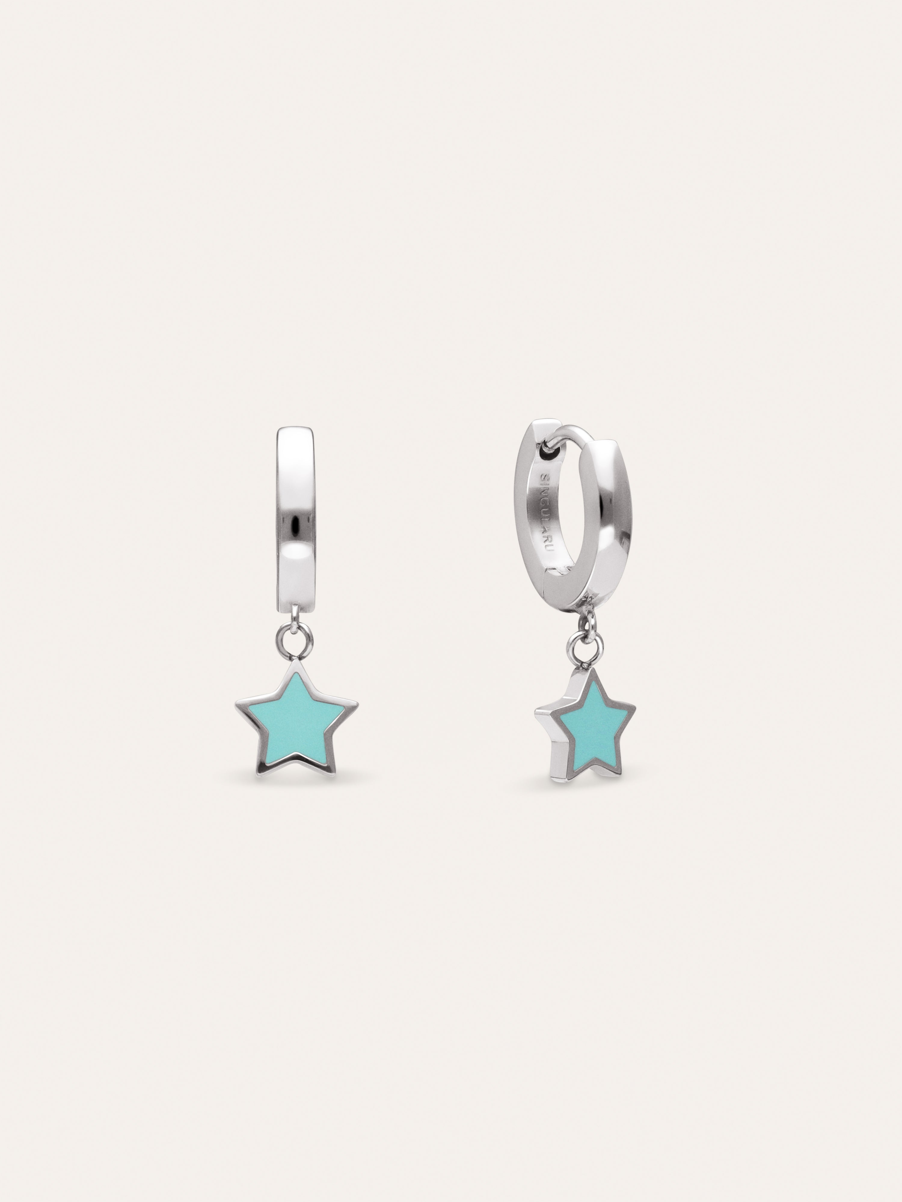 Pendientes Aro Star Sky Enamel Acero