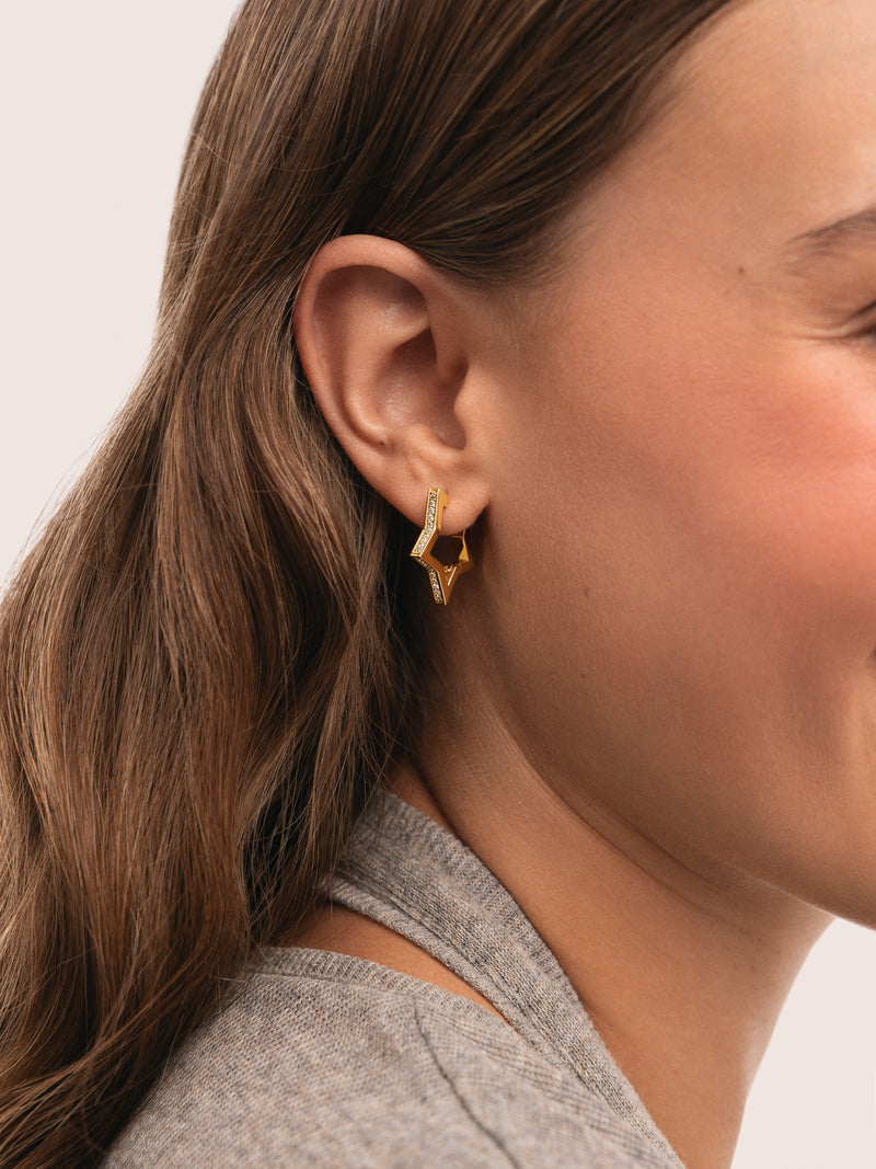 Pendientes Superstar Sparks Baño Oro