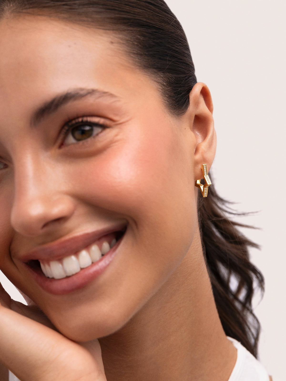Pendientes Superstar Sparks Baño Oro - vista 4
