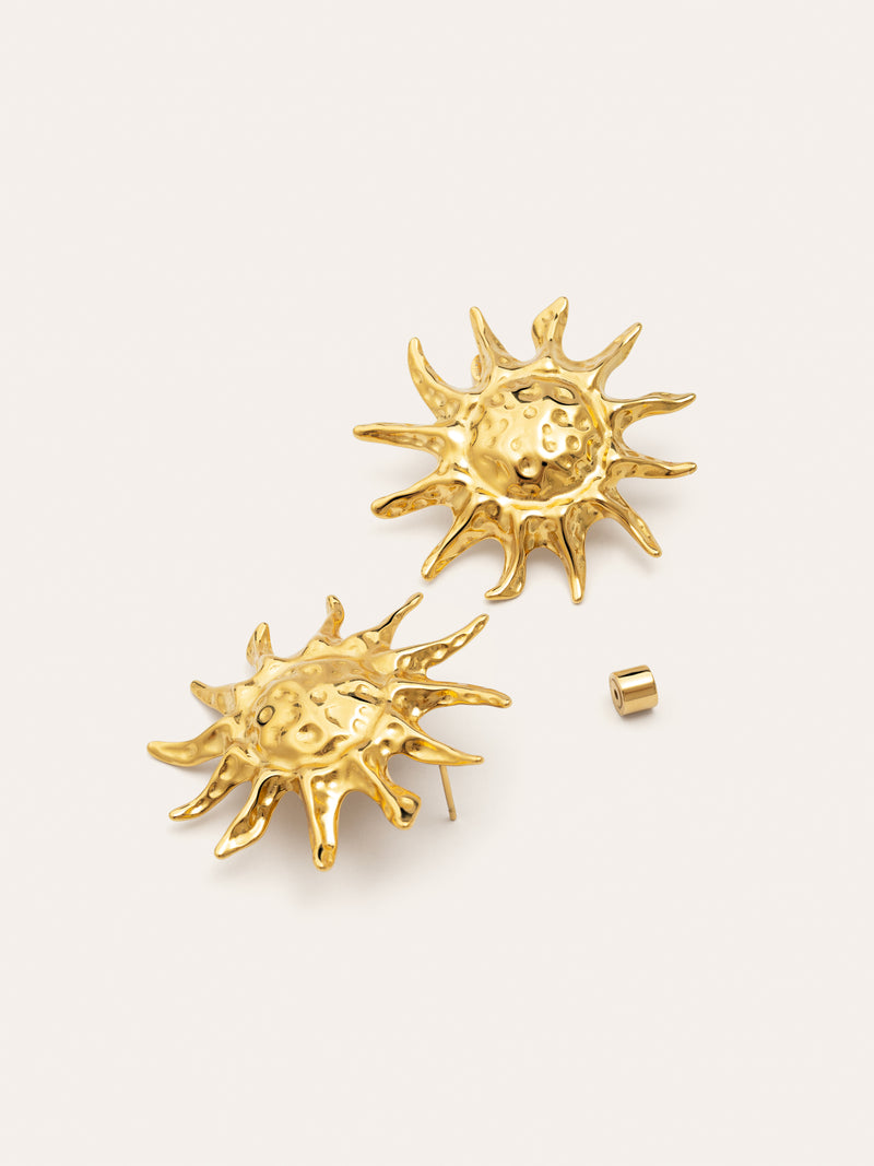 Pendientes Sun Light Acero Baño Oro