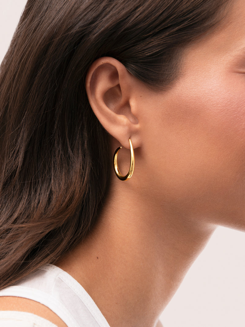 Twist Steel Gold-Plated Earrings
