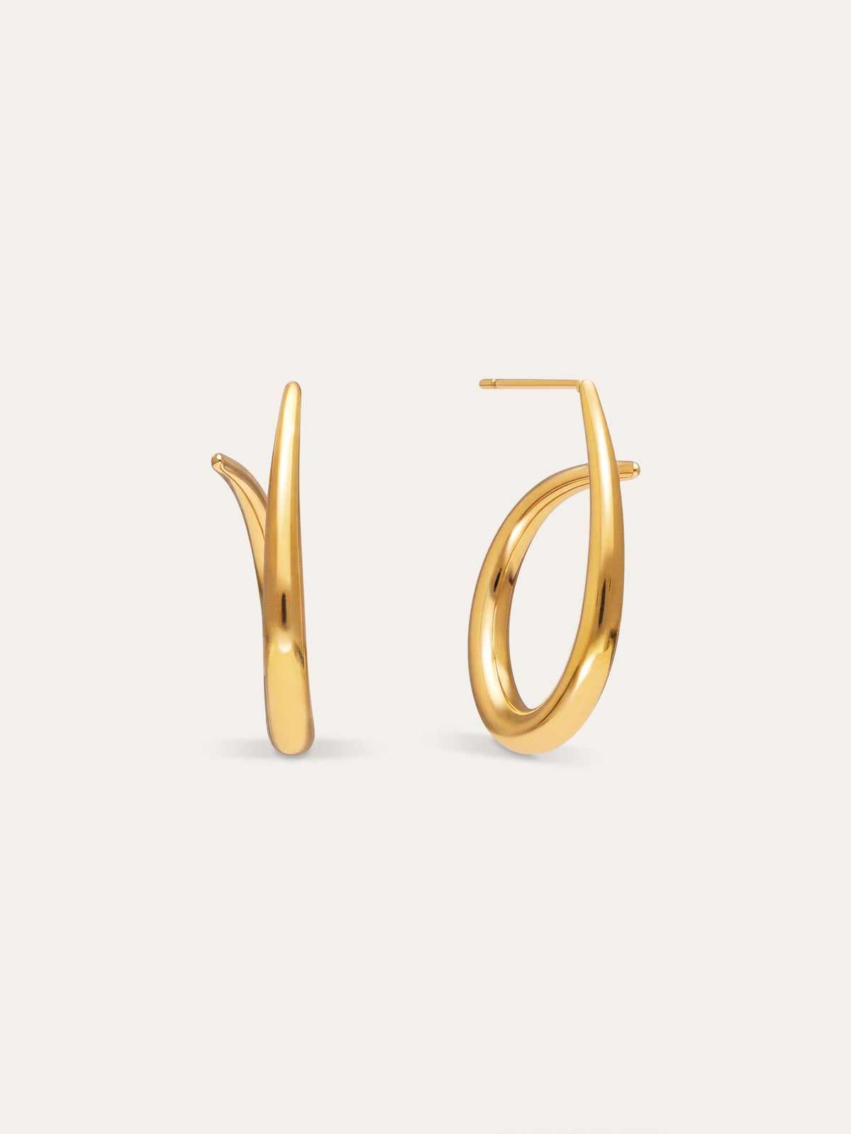 Twist Steel Gold-Plated Earrings
