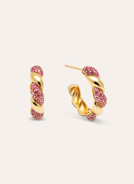 Twist Spark Gold Earrings 