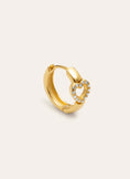 Losse creool hart oorbel met gouden coating
