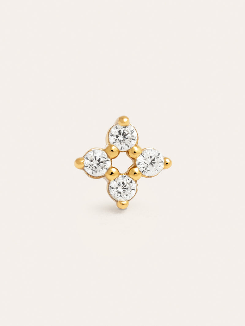 Pendiente Suelto Astrela Plata Baño Oro
