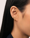 Boo Bat Gold-Plated Single Earring - puesto en modelo