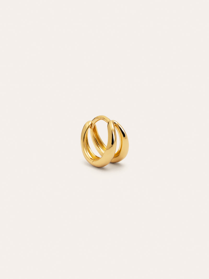 Pendiente Suelto Double Loop Baño Oro