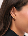Boucle d'oreille unique Goutte Spark Acier Plaqué Or - puesto en modelo