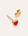 Imagen detalle de Losse oorbel Heart Rood Enamel verguld met 18kt goud