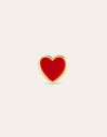 Losse oorbel Heart Rood Enamel verguld met 18kt goud