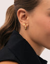 Mini Skeleton Gold-Plated Silver Single Earring - puesto en modelo
