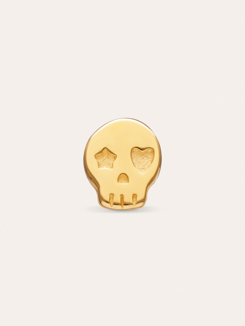 Mini Skeleton Gold-Plated Silver Single Earring
