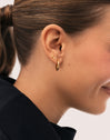 Mini Bone Gold-Plated Silver Single Earring - puesto en modelo