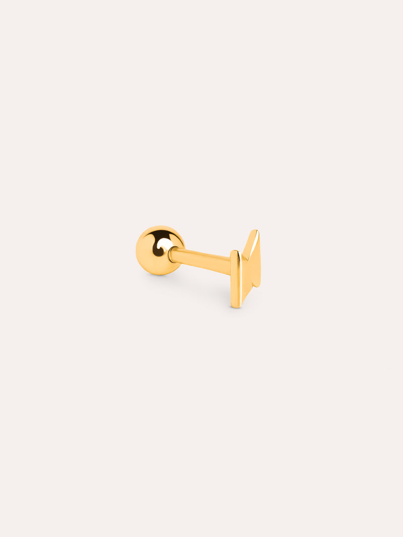 Orecchino Singolo Mini Rayo Argento Placcato Oro