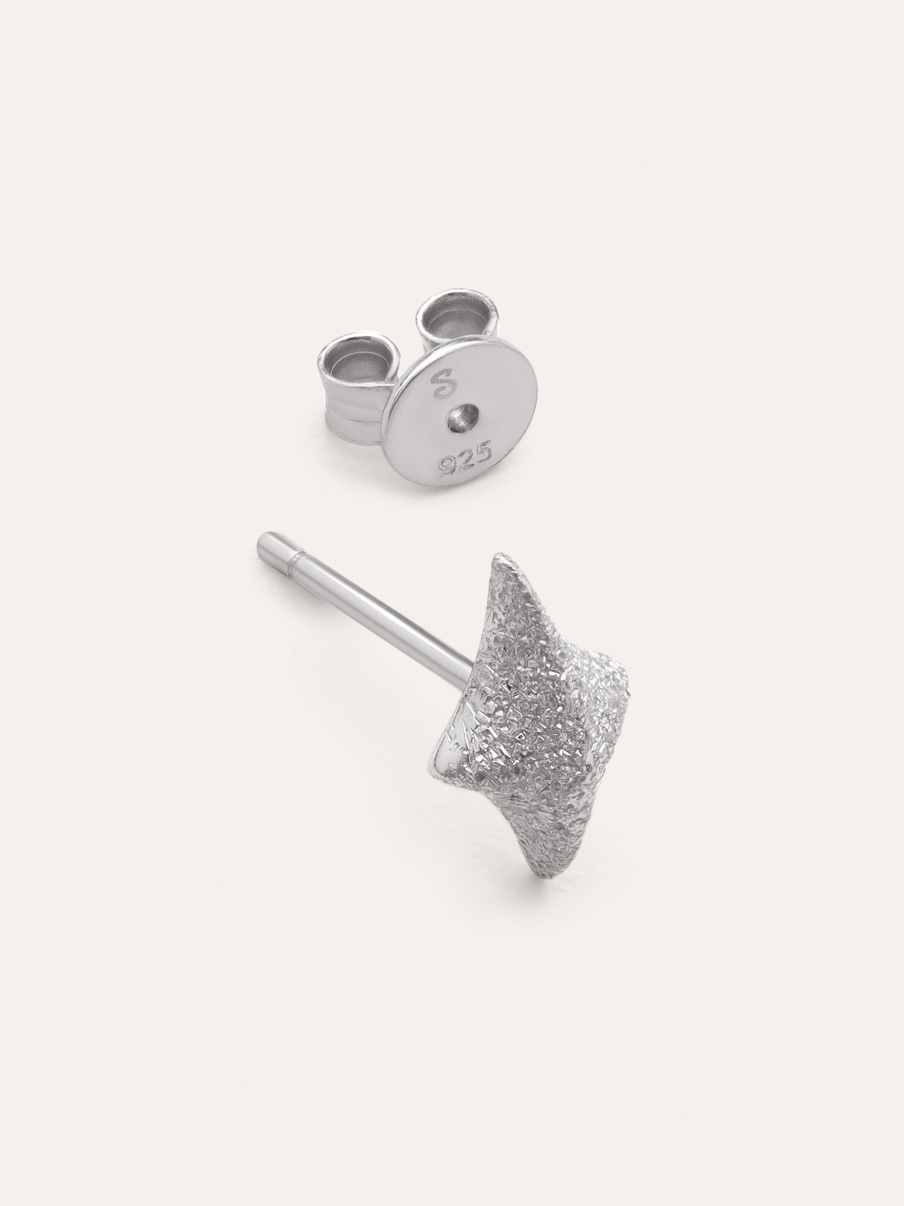 Pendiente Suelto Organic Star Spark Plata