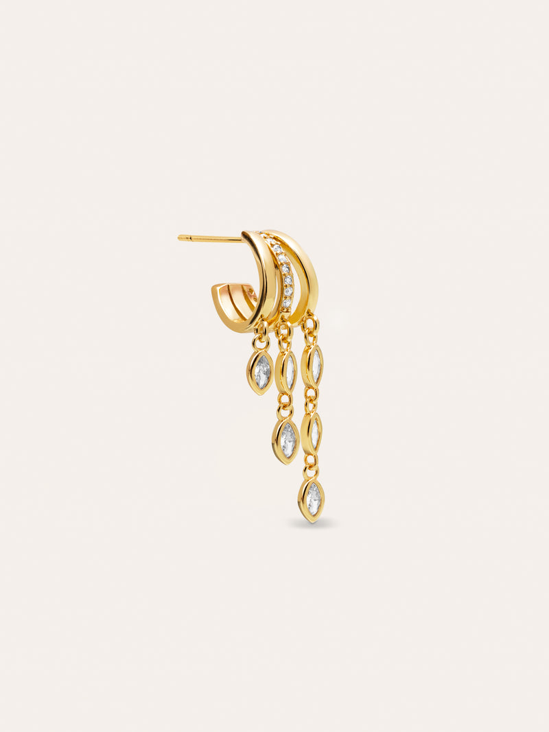 Losse oorbel Triple Drip Verguld met Goud