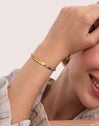 Pulsera Abuela Heart Cianita Acero Baño Oro
