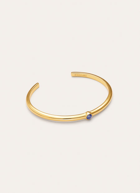 Brazalete Alma Cianita Baño Oro
