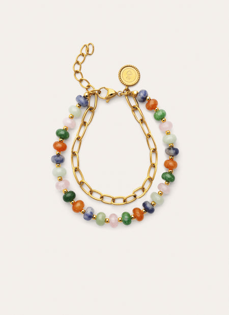 Armband Alpine Stones Edelstahl mit Goldbeschichtung