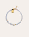 Pulsera Amulet Aquamarine Acero Baño Oro