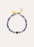 Pulsera Amulet Cianita Acero Baño Oro