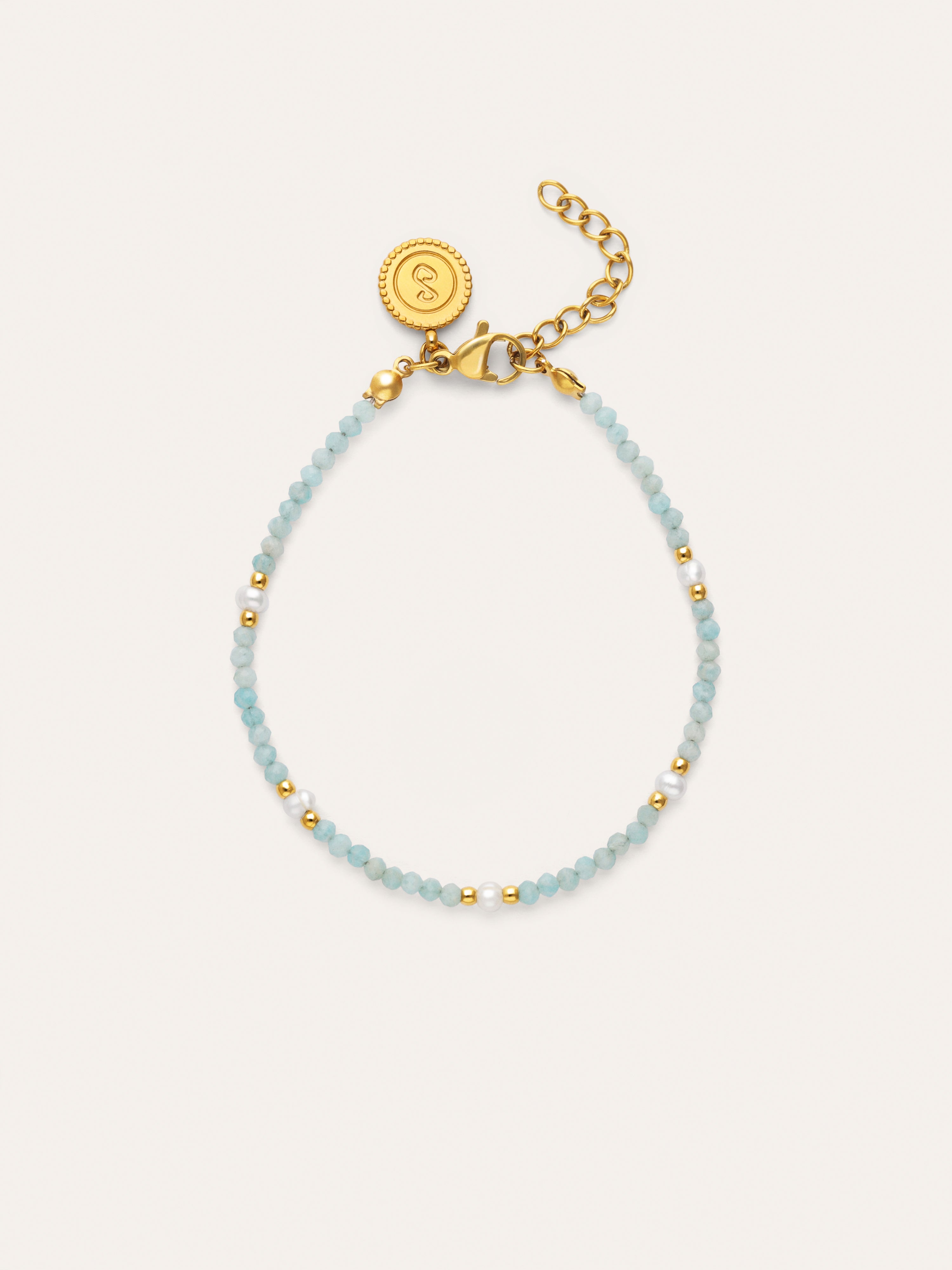 Pulsera Azulina Acero Baño Oro